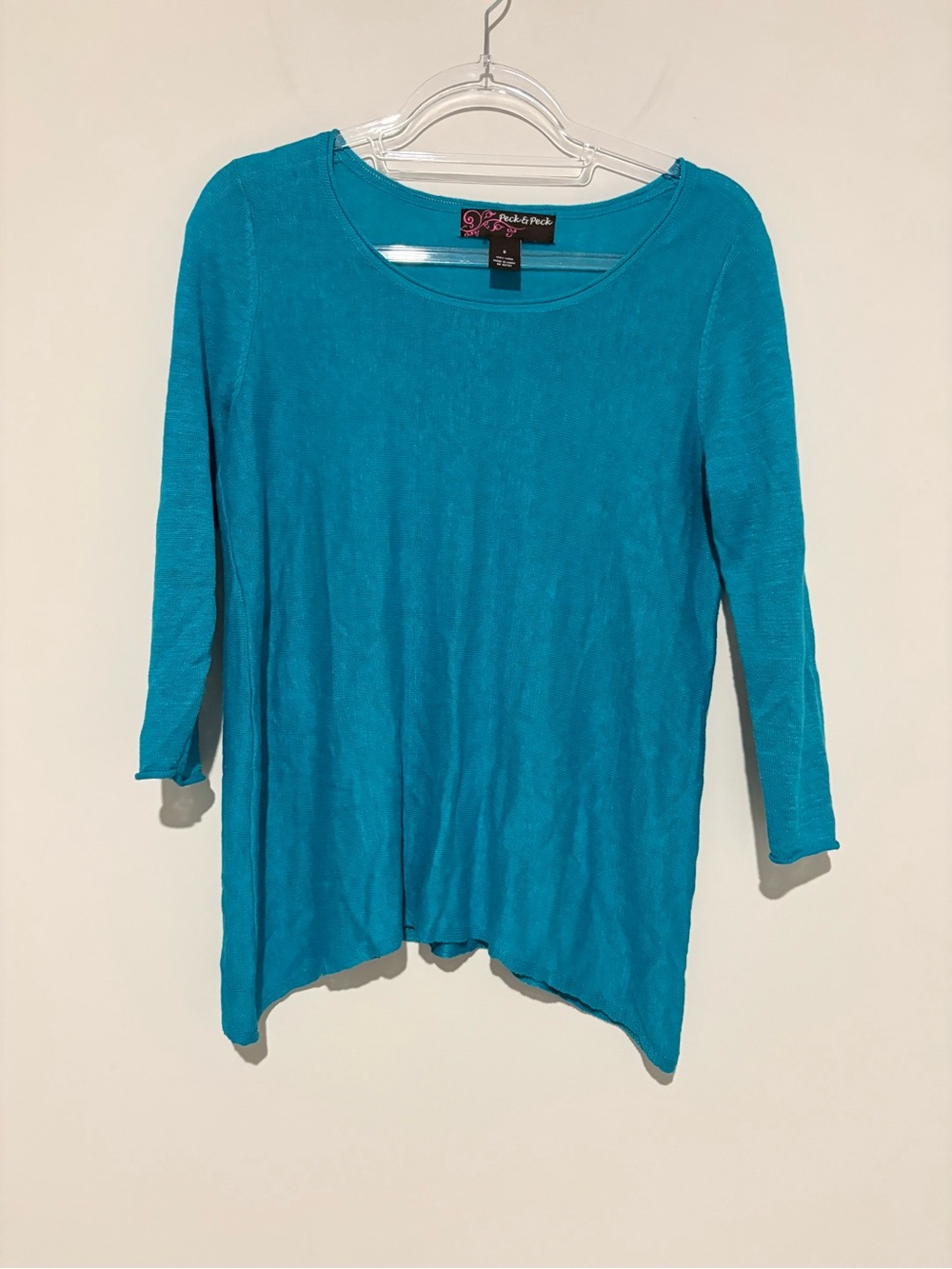 Peck & Peck linen handkerchief sweater blue size small